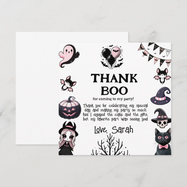 Convite de Halloween para uma Festa de Fantasia Bo (Frente/Verso)