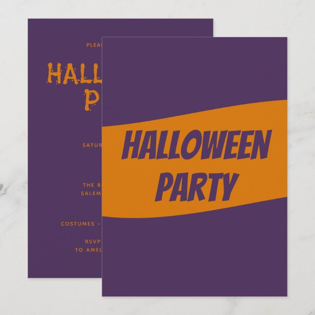 Convite de Halloween personalizado (Frente/Verso)
