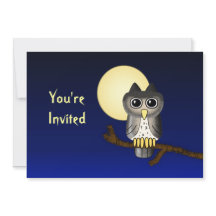 Convite de Halloween Personalizado de Coruja Fofa