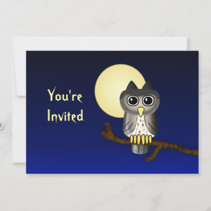 Convite de Halloween Personalizado de Coruja Fofa