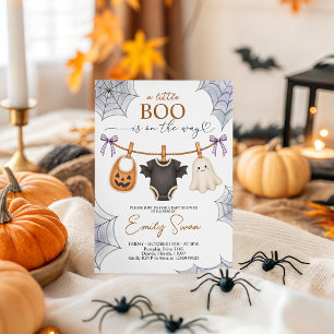 Convite de Halloween Um Pequeno Boo Está a Caminho