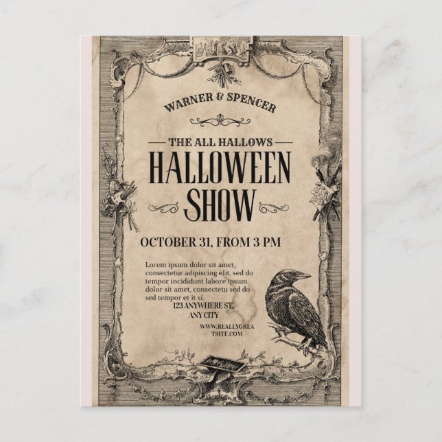 Convite de Halloween Vintage 🎃🏴‍☠️ (Frente)