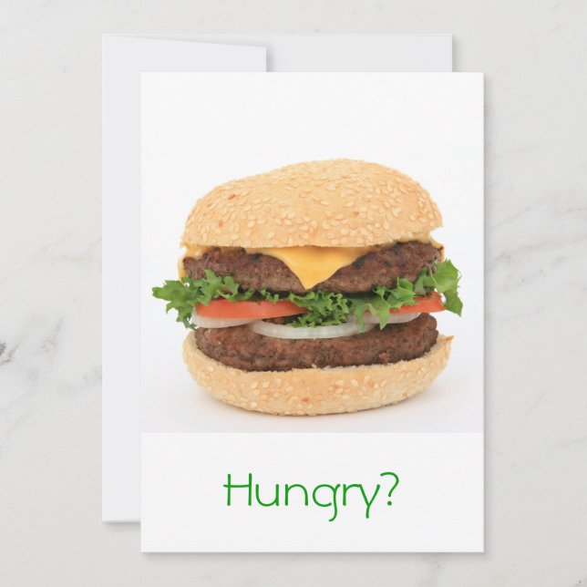 Convite de hambúrguer para uma refeição (Frente)