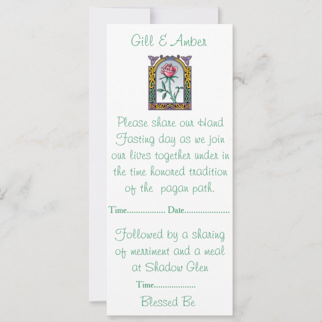 Convite de Handfasting (Frente)
