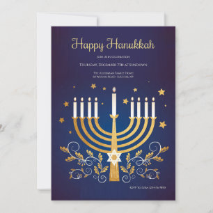 Convite de Hanukkah Dourado