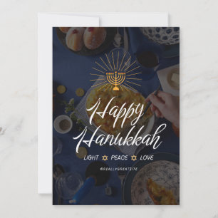 Convite de Hanukkah Luz Paz Amor