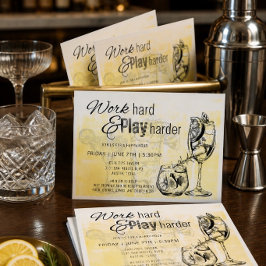 Convite de Happy Hour para Trabalhar Duro e se Div
