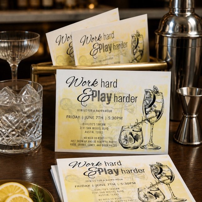 Convite de Happy Hour para Trabalhar Duro e se Div (Criador carregado)