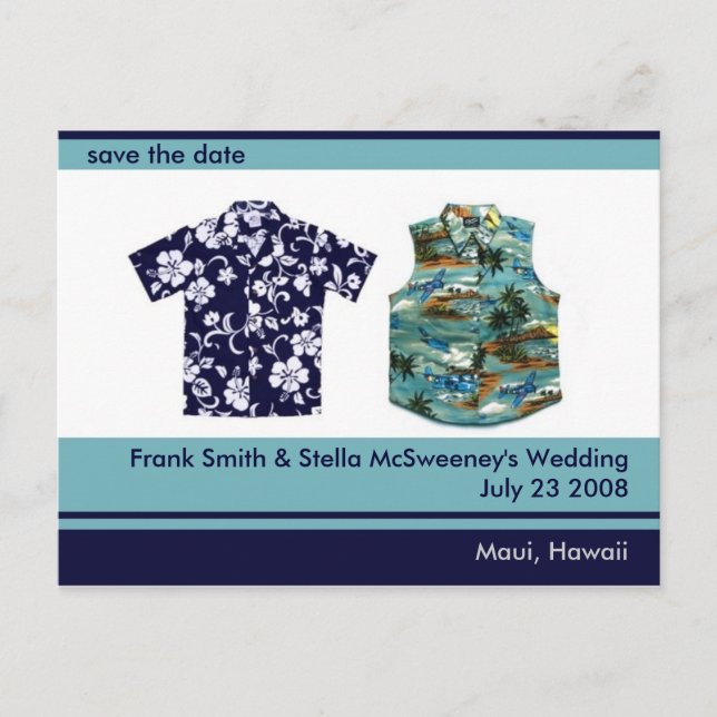 Convite de Hawaiian personalizável para salvar a d (Frente)