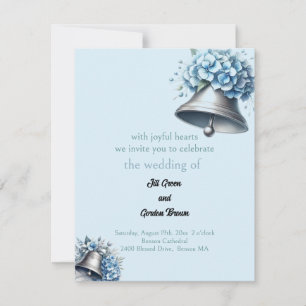 Convite de Hidrangeia Azul Sinos de Casamento