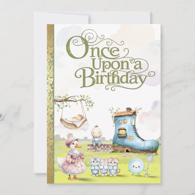 Convite de Histórias de Princesa para Aniversário (Frente)