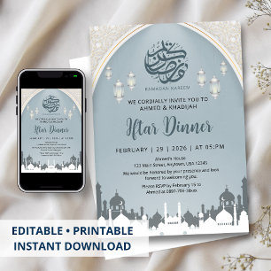 Convite de Iftar do Ramadão com Arco Islâmico e La