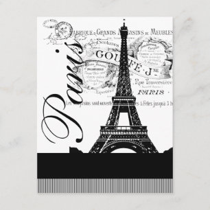 Convite de Ilustração da Torre Eiffel de Paris Vin