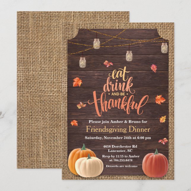 Convite de Inauguração de Casa Rústica de Abóbora  (Frente/Verso)