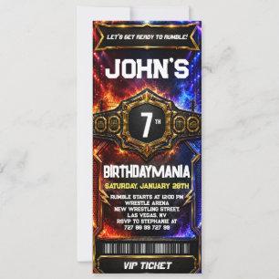 Convite de Ingresso de Aniversário de Luta Livre