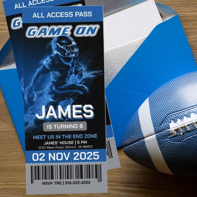 Convite de Ingresso de Futebol de Detroit (Criador carregado)