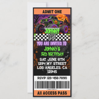 Convite de Ingresso para Caminhão Monstro Temático