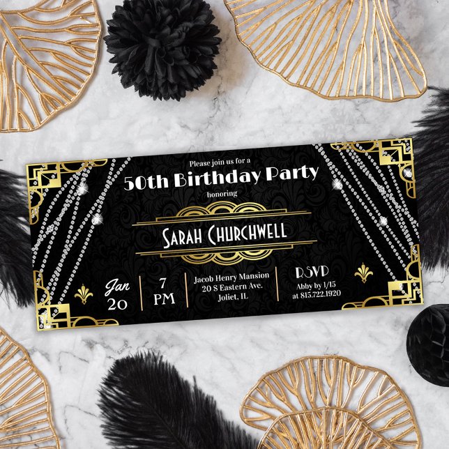 Convite de Ingresso para Festa Art Deco dos Anos 1 (Criador carregado)