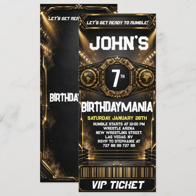 Convite de Ingresso para Festa de Aniversário de L (Frente/Verso)