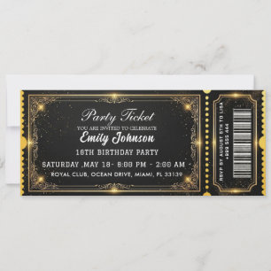 Convite de Ingresso para Festa de Aniversário Dour