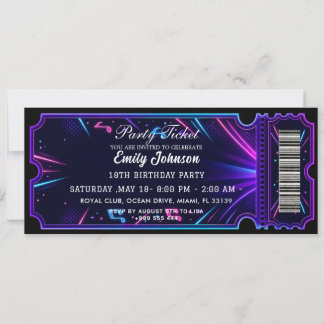 Convite de Ingresso para Festa de Aniversário Dour