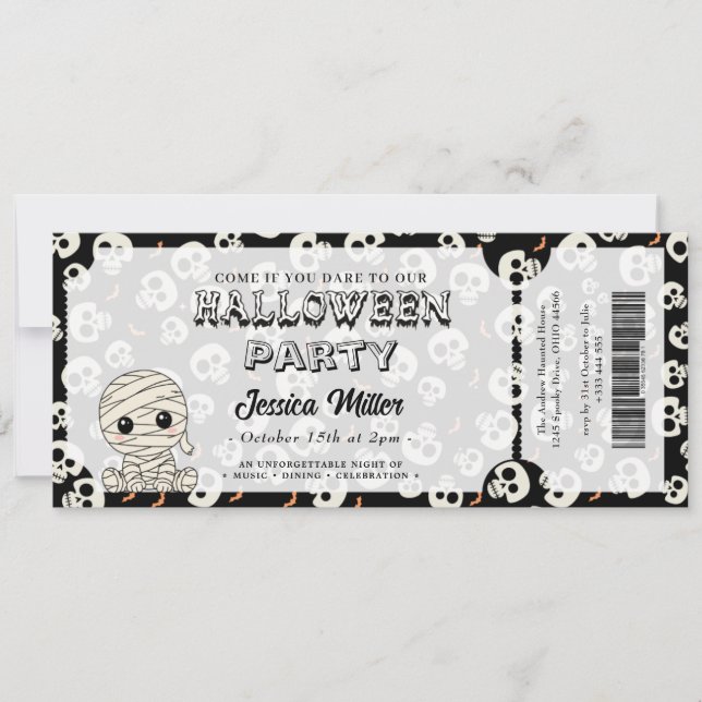 Convite de Ingresso para Festa de Halloween Assust (Frente)