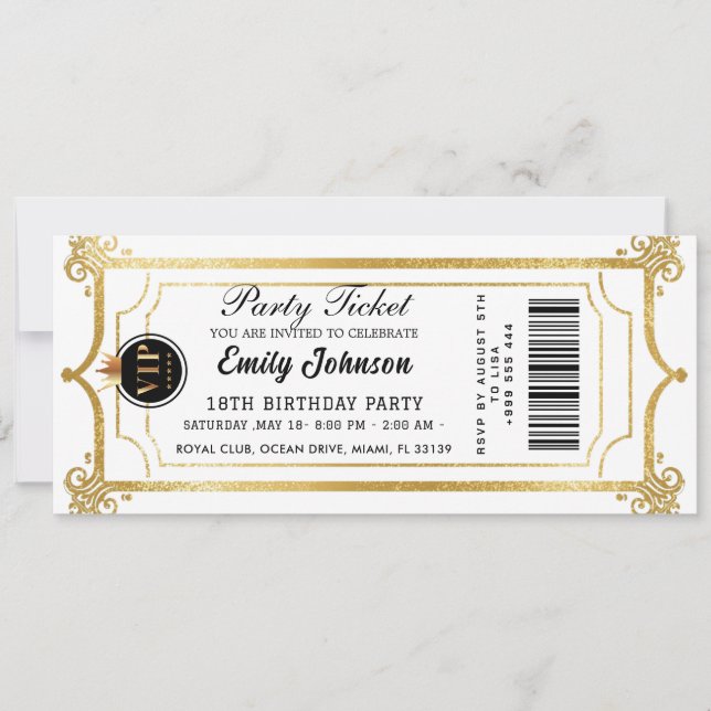 Convite de Ingresso para Festa de Ouro 2026 (Frente)