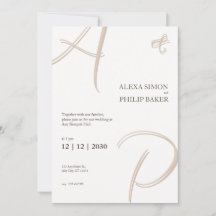 Convite de iniciais elegante minimalista