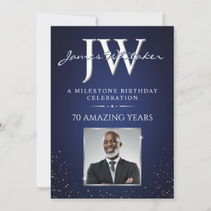 Convite de Iniciais Personalizadas, Aniversário Fo
