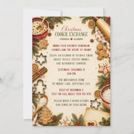 Convite de Intercâmbio de Biscoitos de Natal Vinta