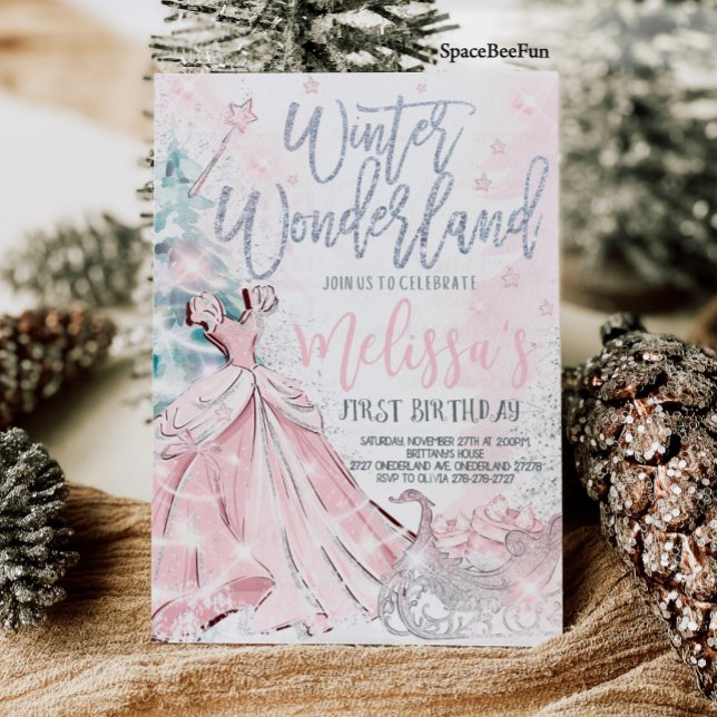 Convite de Inverno Wonderland Floco de Neve Festa  (Criador carregado)