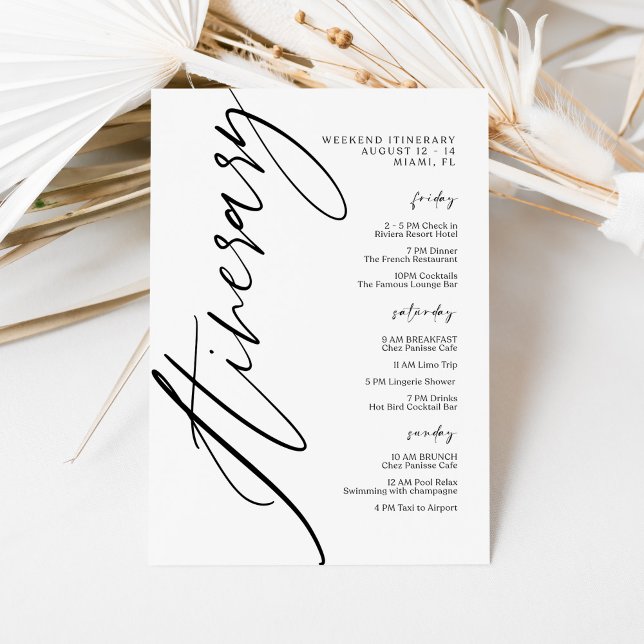 Convite de Itinerário de Casamento Minimalista Mod (Criador carregado)