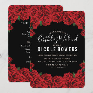 Convite de Itinerário de Fim de Semana de Aniversá