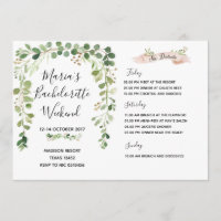 Convite de Itinerário de Fim de Semana de Despedid