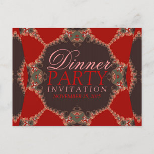 Convite de Jantar com Estampa Batik Vermelha de La