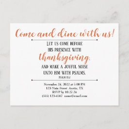 Convite de Jantar de Ação de Graças com Escritura