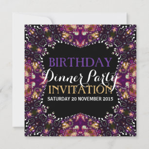 Convite de Jantar de Aniversário Boêmio em Batik R