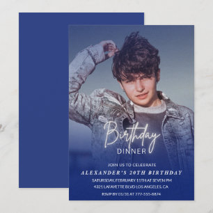Convite de jantar de aniversário de 20 anos Foto H