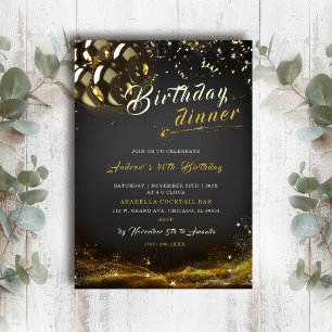 Convite de Jantar de Aniversário Editável