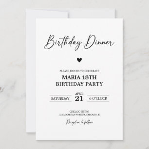 Convite de Jantar de Aniversário para Adultos Edit
