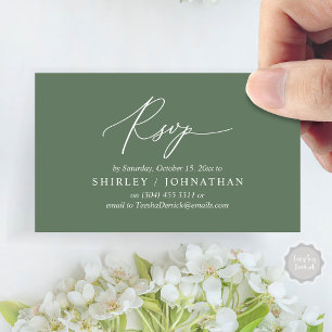 Convite de Jantar de Casamento com RSVP Romântico 