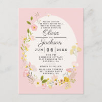 Convite de jantar de ensaio de cartão postal flora