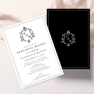 Convite de Jantar de Ensaios de Crista de Monogram