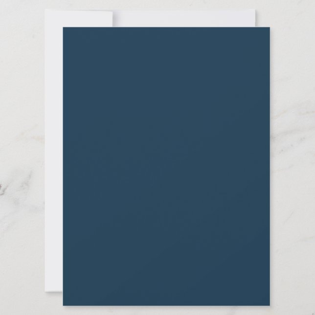 Convite de Jantar de Ensaios Elegante Marinho (Verso)