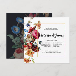 Convite de Jantar de Ensaios Floral Vintage Escuro