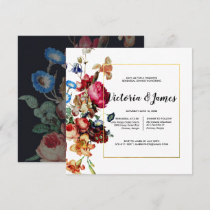 Convite de Jantar de Ensaios Floral Vintage Escuro