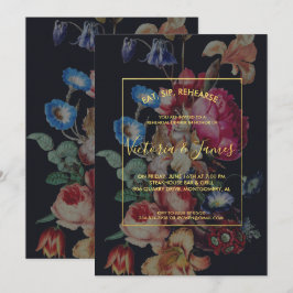 Convite de Jantar de Ensaios Floral Vintage Escuro