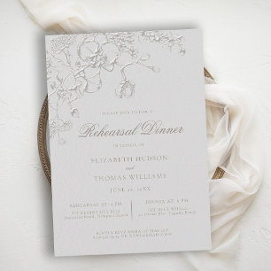 Convite de Jantar de Ensaios Formal Orquídeas Reve