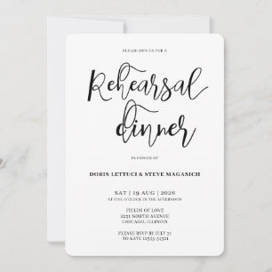 Convite de Jantar de Ensaios Minimalista Elegante
