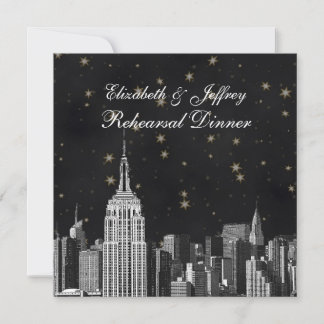Convite de Jantar de Ensaios NYC ESB Skyline Etche